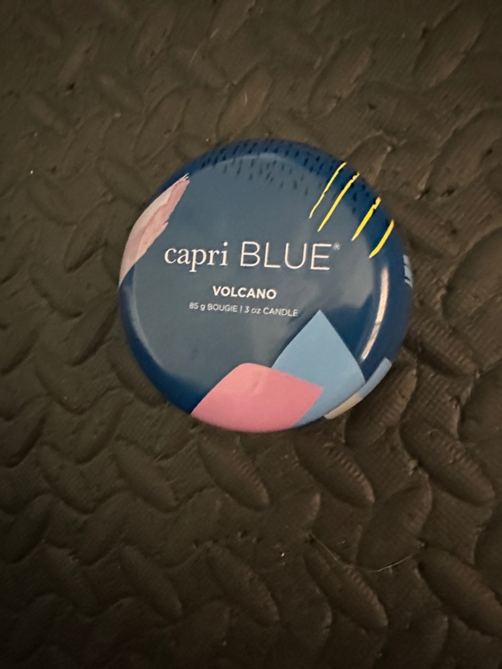 capri BLUE Volcano Small Scented Tin Candle - Blue & Pink